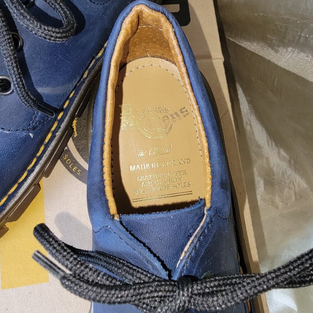 Dr.Martens 6442 Kids Leather Low Top Oxford Shoes in Navy Blue Suede Youth 4 MIE - Picture 5 of 9